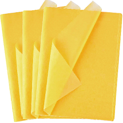Бумага тишью односторонняя желтая 76х50см, 500 листов 14г/м